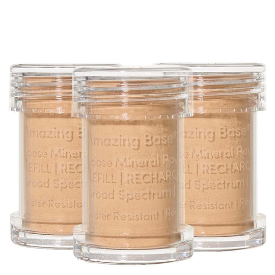 Jane Iredale Amazing Base Refillable Brush 3 Pack Refills - Suntan