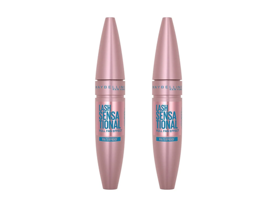 Lash Sensational Waterproof Mascara 2-pk, Maybelline Vedenkestävä ripsiväri