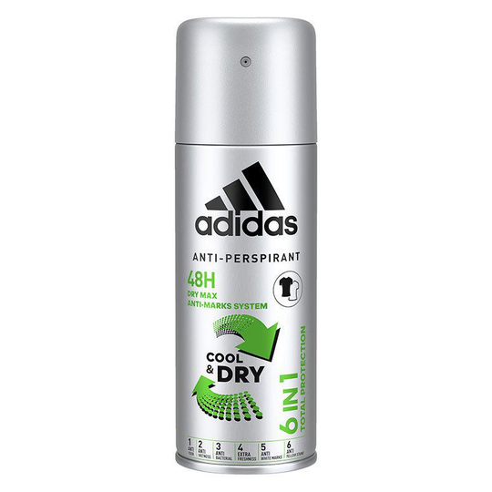 Adidas Anti-Perspirant Cool & Dry 6 In 1 Deodorant Spray 150 ml