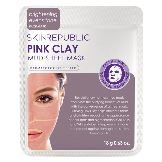Skin Republic Pink Clay Mud Sheet Face Mask 18 g