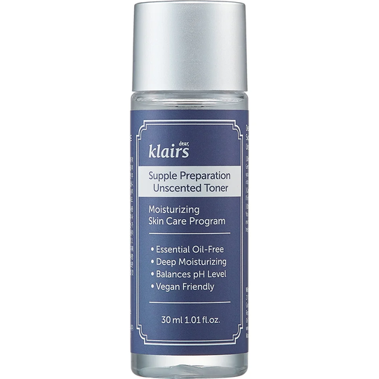 Supple Preparation Unscented Toner Miniature, 30 ml Klairs Kasvovedet