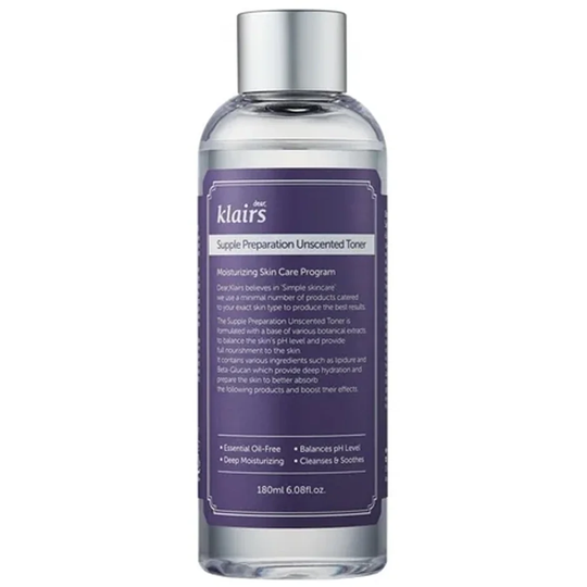Supple Preparation Facial Toner Unscenced, 180 ml Klairs K-Beauty