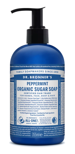 Peppermint Organic Sugar Soap 355 ml