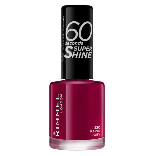 Rimmel London 60 Seconds Super Shine Nail Polish 8 ml ─ #320 Rapid Ruby