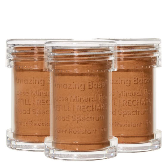 Jane Iredale Amazing Base Refillable Brush 3 Pack Refills - Warm Brown