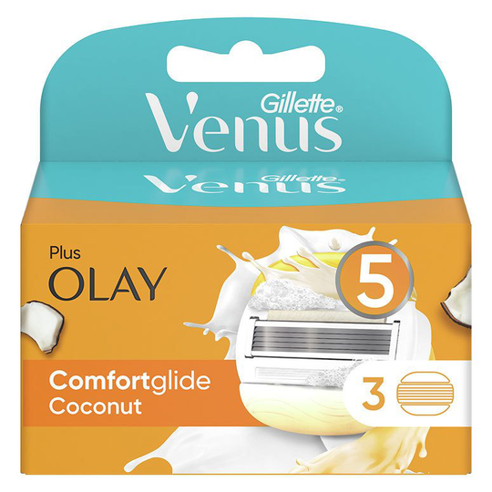 Gillette Venus Comfortglide Coconut Plus Olay Razor Blades 3 kpl