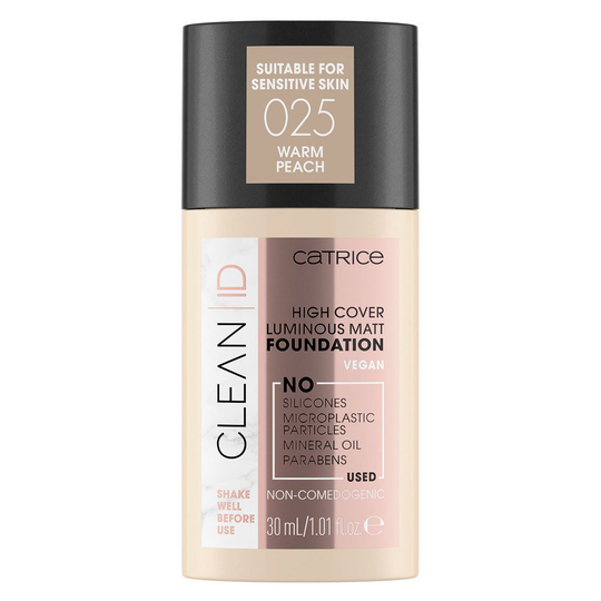 Catrice Clean ID High Cover Luminous Matt Foundation 30 ml - Warm Peach 025