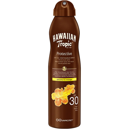 Hawaiian Tropic Dry Oil Coconut & Mango C-Spray SPF 30, 180 ml Hawaiian Tropic Aurinkosuoja vartalo