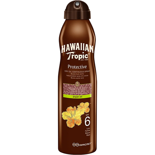Hawaiian Tropic Dry Oil Argan C-Spray SPF 6, 180 ml Hawaiian Tropic Aurinkosuoja vartalo