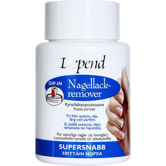 Depend Dip-In-Kynsilakanpoistoaine Erittäin Nopea, 75 ml Depend Kynsilakan poisto