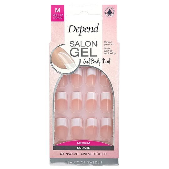 Salon Gel Rosa Square Medium, Depend Tekokynnet