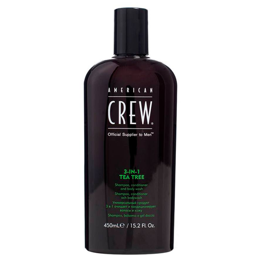 American Crew 3 In 1 Tea Tree Shampoo, Conditioner And Bodywash 450ml