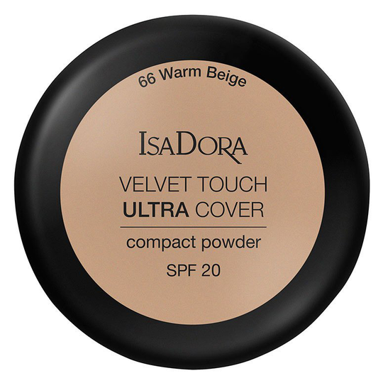 IsaDora Velvet Touch Ultra Cover Compact Powder SPF20 7,5 g ─ 66 Warm Beige