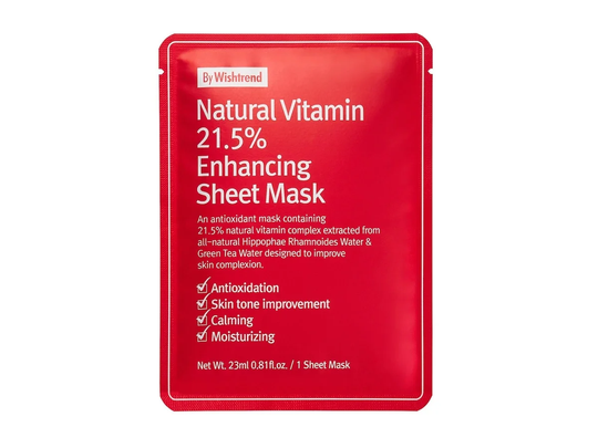 By Wishtrend Natural Vitamin 21,5 % Enhancing Sheet Mask, 21 g By Wishtrend Kasvonaamio