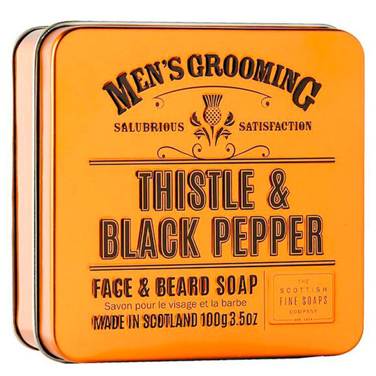 The Scottish Fine Soap Thistle & Black Pepper Face & Beard Soap 100 g