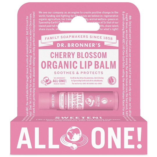 Cherry Blossom Organic Lip Balm Hang Pack, Dr. Bronner's Huulten hoito