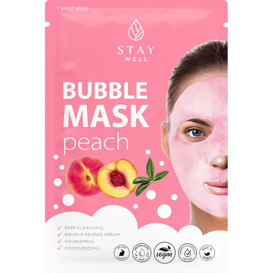 Deep Cleansing Bubble Mask Peach, Stay Well Kasvonaamio