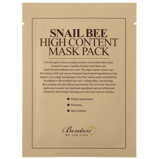 Snail Bee High Content Mask Pack, Benton Kasvonaamio
