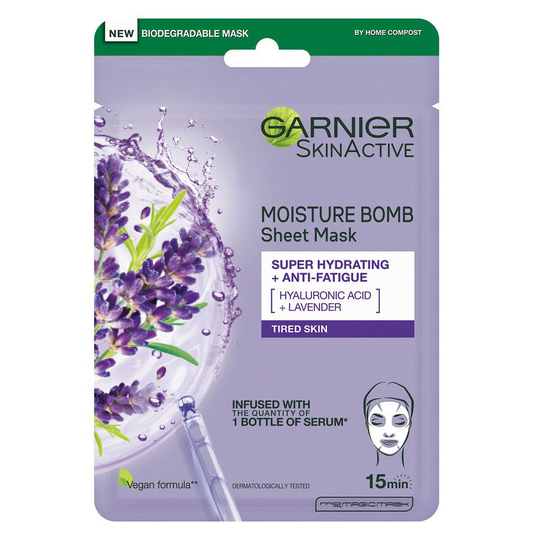 Garnier SkinActive MoistureBomb Tissue Mask Lavendel 28 g