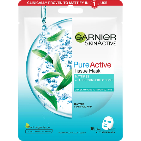 Skin Active Tea tree tissue mask, 28 g Garnier Kasvonaamio