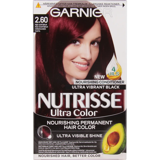 Garnier Nutrisse Ultra Color Deep Cherry Black, Garnier Punaiset hiukset