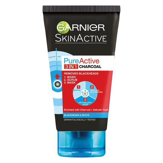Garnier PureActive 3-In-1 Charcoal 150 ml